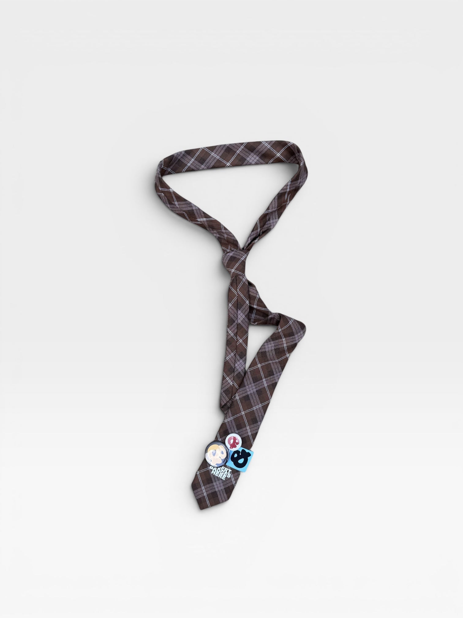 andvamos Brown Tartan Tie — reworked brown tartan tie