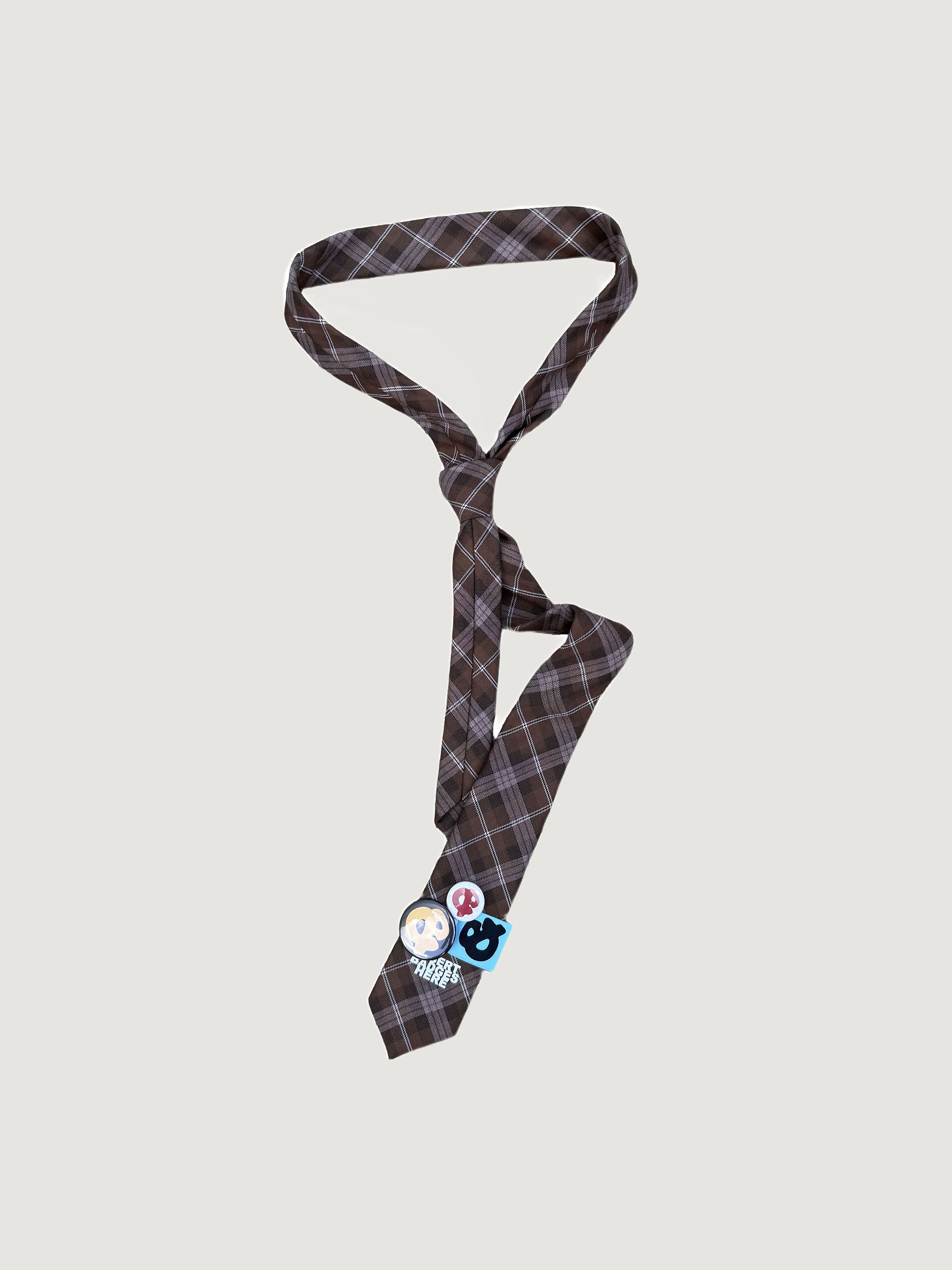 Reworked brown tartan tie by andvamos on a grey background